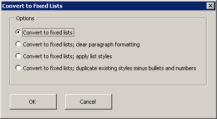 Convert to Fixed Lists