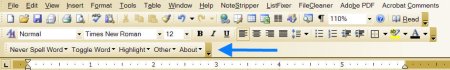 Word toolbar